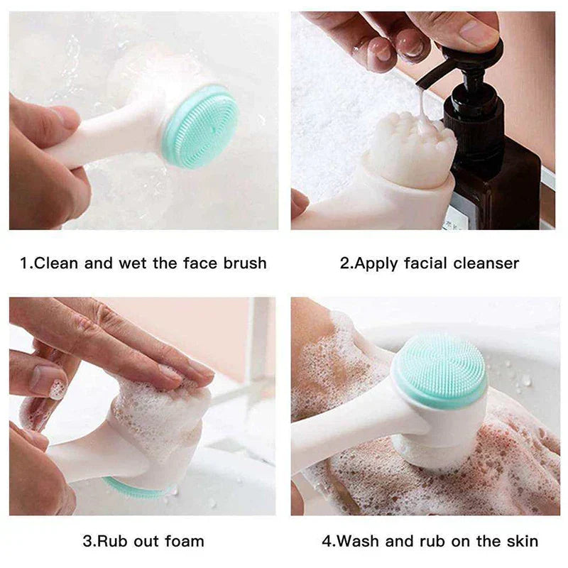 2 in 1 Facial Cleaning Brush Portable (Double-sided)